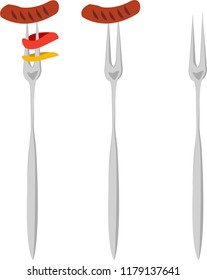 barbecue fork on white background
