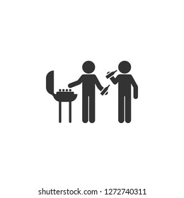 Barbecue friends icon. Simple glyph vector of friendship set icons for UI and UX, website or mobile application
