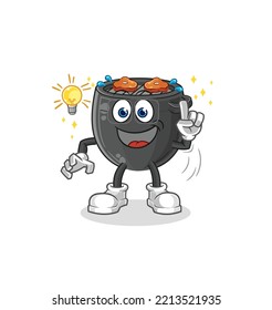 the barbecue got an idea cartoon. mascot vector