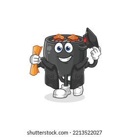 the barbecue graduation vector. cartoon character