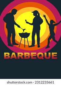 Barbecue graphic for use as a template for flyer or for use in web design.