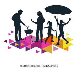 Gráfica de parrillada para uso como plantilla de volante o para uso en diseño web.