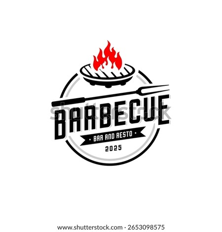 Barbecue grill bar and resto logo 