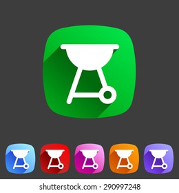 Barbecue grill BBQ flat icon web sign symbol logo label