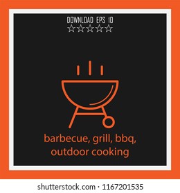 barbecue, grill, bbq, outdoor cooking vector icon