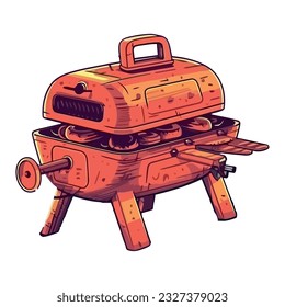 barbecue grill with beef steak icon isolated