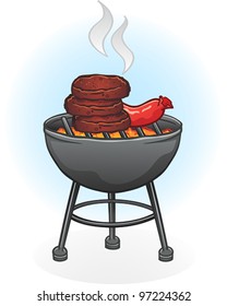 Barbecue Grill Cartoon Illustration
