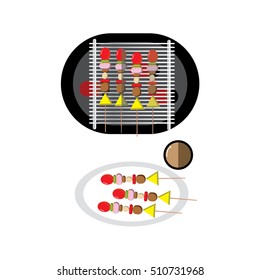  Barbecue is grill flat design.