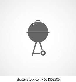 Barbecue Grill Flat Icon On White Background