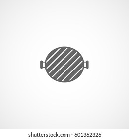 Barbecue Grill Flat Icon On White Background