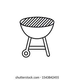 Barbecue grill flat vector icon. Hand drawn style design illustrations.