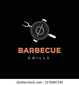 Barbecue grill food logo design