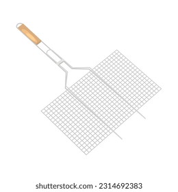 Barbecue grill grid on white background