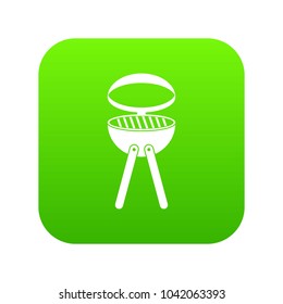 Barbecue grill icon digital green for any design isolated on white vector illustration