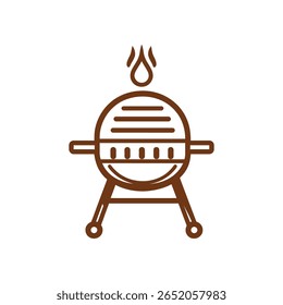 Ícone de churrasqueira Grill - Símbolo de vetor plano para cozinhar, churrasco e design de festa ao ar livre ícone de churrasqueira - Ilustração de vetor moderna para cozinhar ao ar livre e amantes de carne