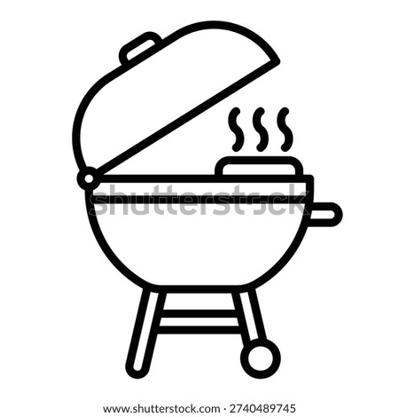 Barbecue grill icon is grilling meat