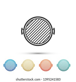 Barbecue grill icon isolated on white background. Top view of BBQ grill. Set icons in color icons. Vector Illustration