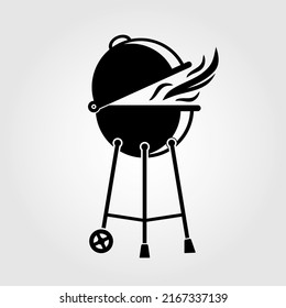 Icono de la parrilla barbacoa aislada en fondo blanco. Ilustración del vector