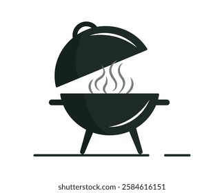 Barbecue grill icon isolated on white. Barbecue party. Vector illustration