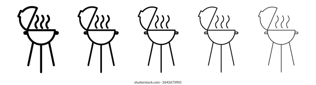 Barbecue grill icon isolated vector on white background set