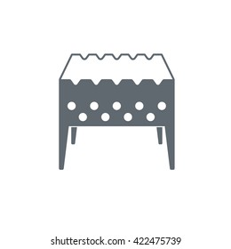 barbecue grill icon on a white background. Vector illustration