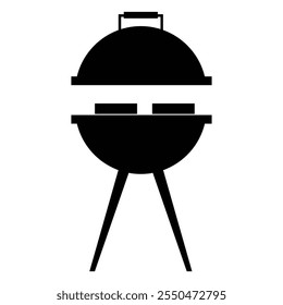 Barbecue Grill Icon for Outdoor Cooking and Summer Design