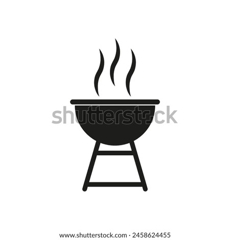 Barbecue Grill Icon. Outdoor Cooking Symbol. BBQ Grill with Smoke. Vector illustration. EPS 10.