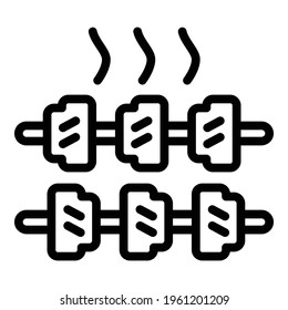 Barbecue grill icon. Outline Barbecue grill vector icon for web design isolated on white background