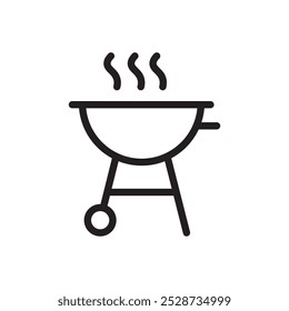 Barbecue grill icon Outline vector for web ui