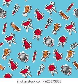 Barbecue and grill icon pattern