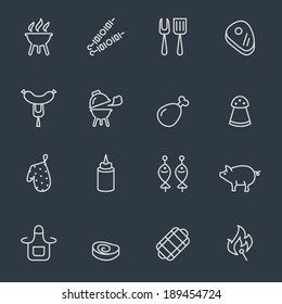 barbecue and grill icon set