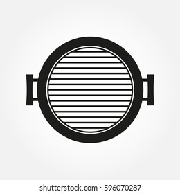 Barbecue grill icon. Top view of bbq oven. Vector illustration.