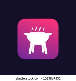 barbecue grill icon, vector