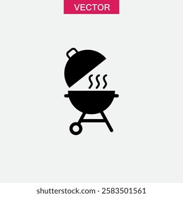 Barbecue, grill icon. vector flat black simple trendy style illustration for web and app..eps