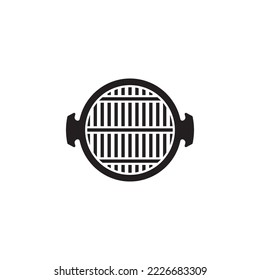 barbecue grill icon vector illustration logo design