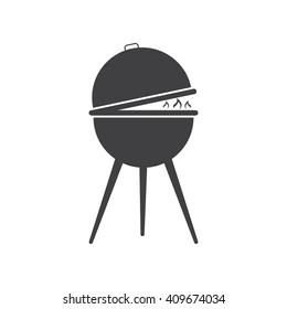 barbecue grill icon Vector Illustration on the white background.