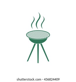 Barbecue grill icon. Vector illustration
