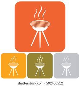 Barbecue grill icon. Vector illustration

