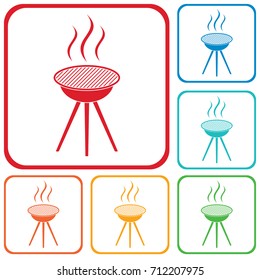 Barbecue grill icon. Vector illustration
