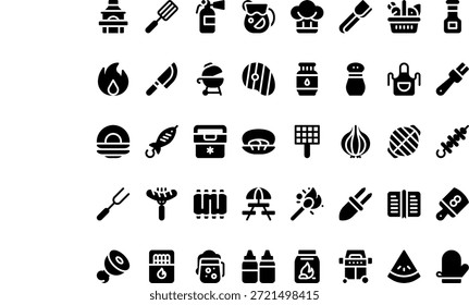 Grill und Grill Symbole Einfaches Vektorsymbol. Entwurfsvorlage für Illustrationssymbole für Web Mobile UI-Element.