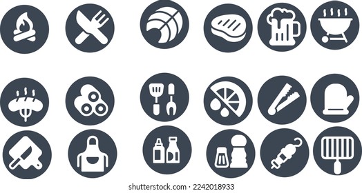 Barbecue Grill icons vector design 