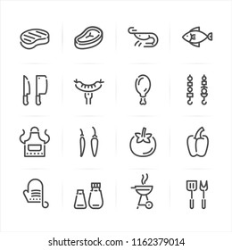 Barbecue and Grill icons with White Background 