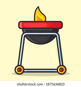 Barbecue grill isolated vector illustration in flat style