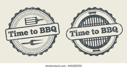 Barbecue and grill label steak house restaurant menu design vector element. Stamp barbecue and badge for barbecue menu illustration