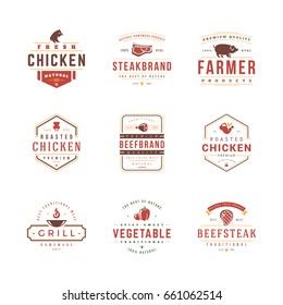 Barbecue and grill labels,logos and emblems.