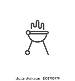 Barbecue grill line icon. linear style sign for mobile concept and web design. BBQ grill outline vector icon. Symbol, logo illustration. Vector graphics