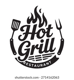 Logo de parrilla de barbacoa Vector de diseño