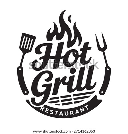 Barbecue grill logo Design vector