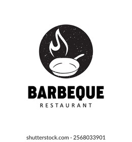 Barbecue Grill Logo with Flame Design - Modern BBQ Branding