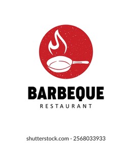 Barbecue Grill Logo with Flame Design - Modern BBQ Branding